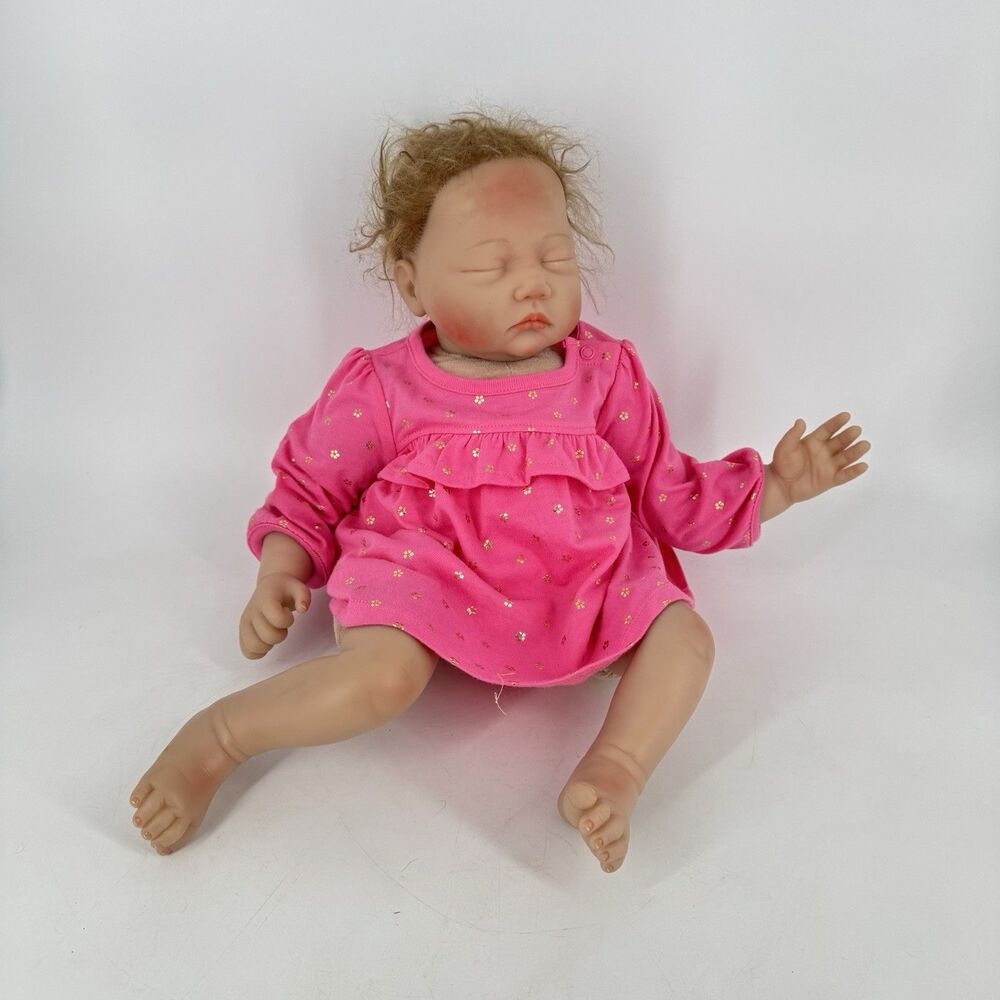 20” Reborn Baby Doll Brunette Girl Realistic Newborn Vinyl Head Cloth Body